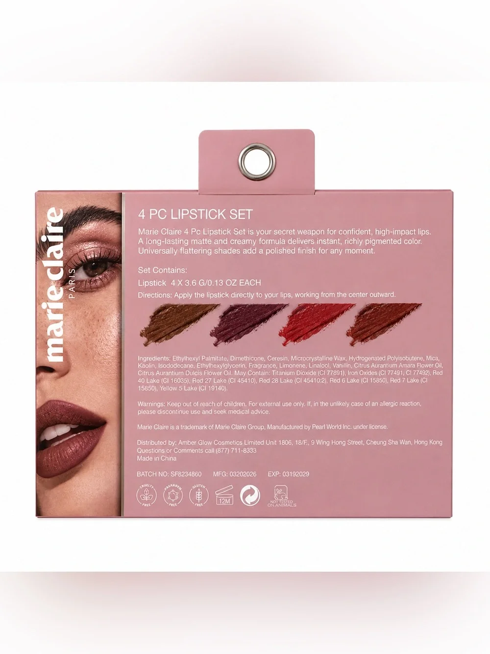 Marie Claire Signature Lips 4 Pc Lipstick Set Matte Creamy Assorted Shades New